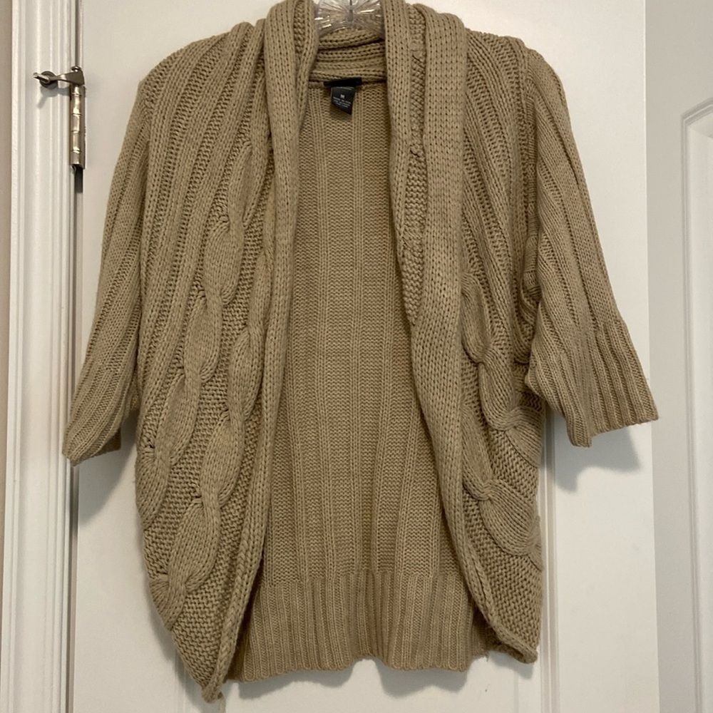 Khaki sweater shrug